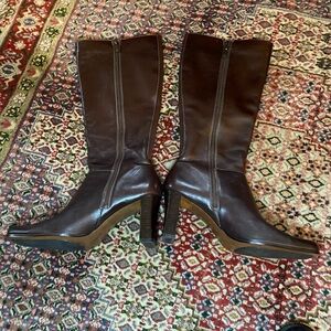 Anne Klein Dark Brown Heeled Boots